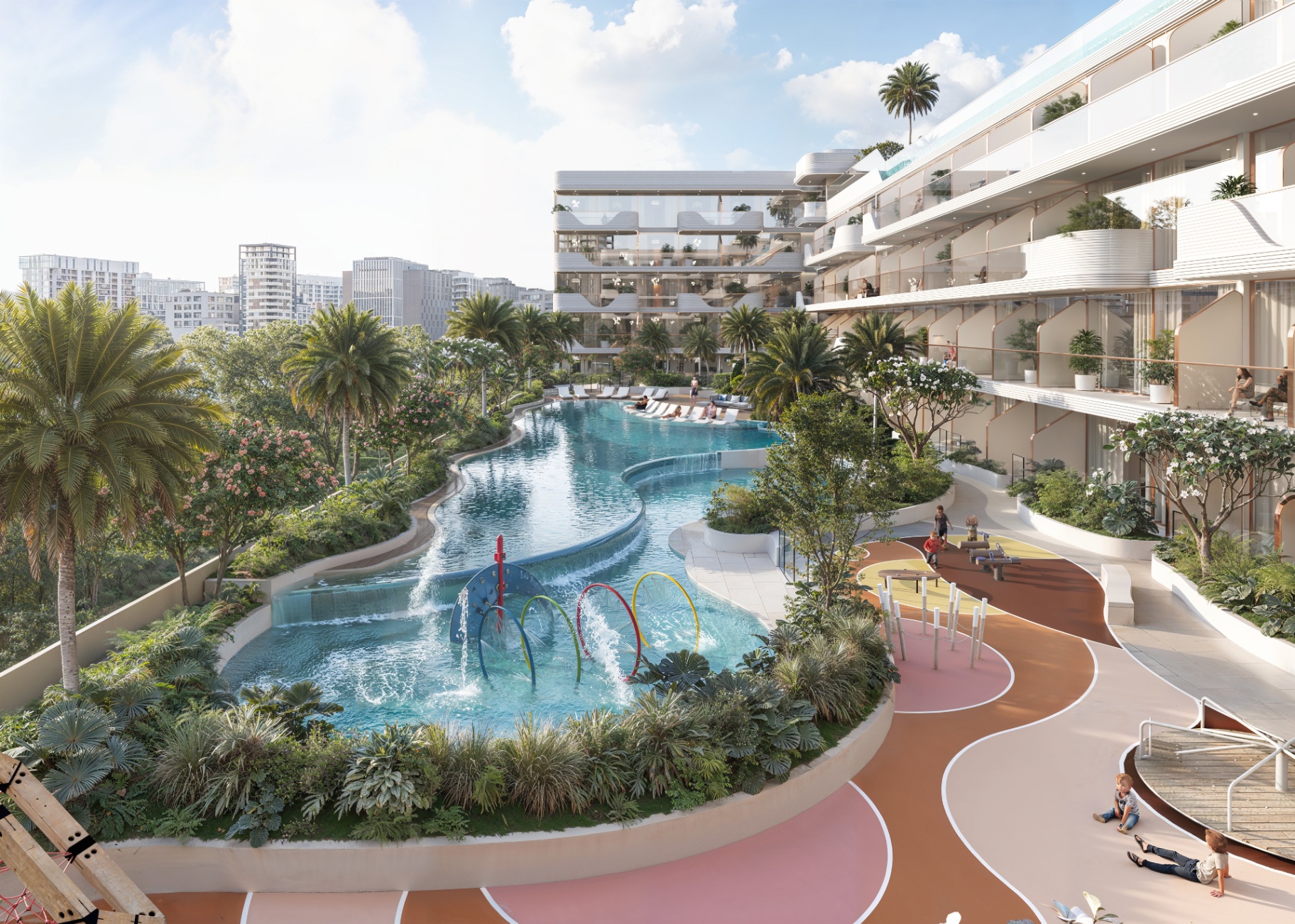 Leisure bazén Oxford Cove s tropickou zelení a dětskou zónou